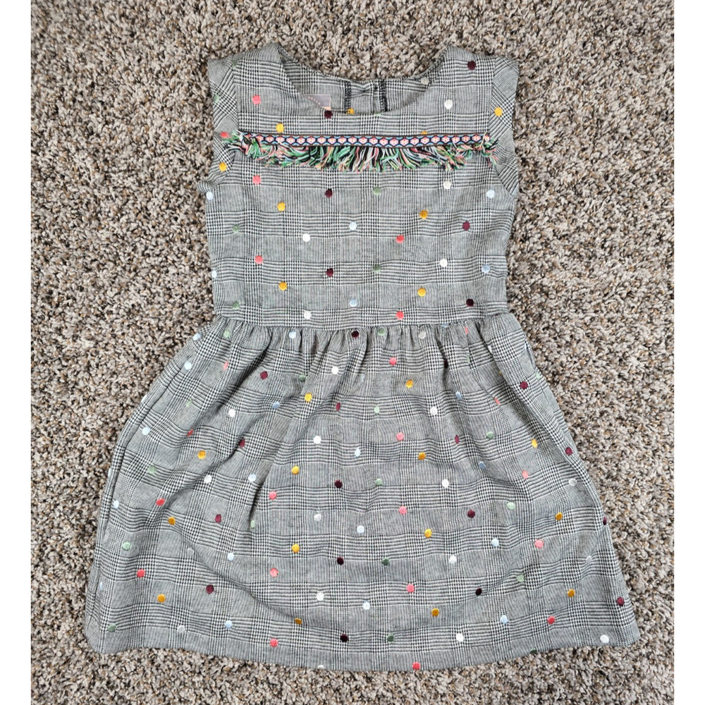 Pastourelle by Pippa & Julie Girls Sz 6 Sleeveless Dress Plaid Polka Dot